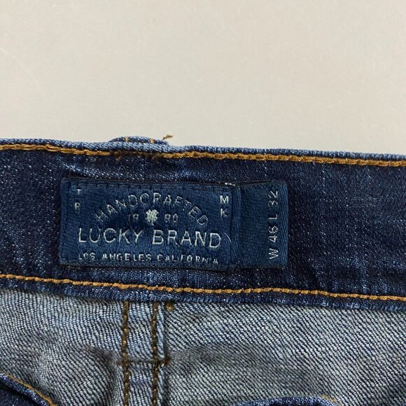 Lucky Brand 181 Relaxed Straight Jeans Mens 46 x 32 Measure 45 x 30 Blue Stretch - Picture 6 of 12